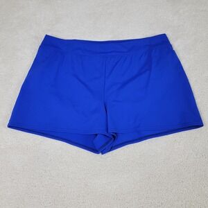 Lands' End Women's Size 14 Plus Vibrant Royal Blue Relaxed Sporty Swim Shorts